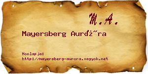 Mayersberg Auróra névjegykártya